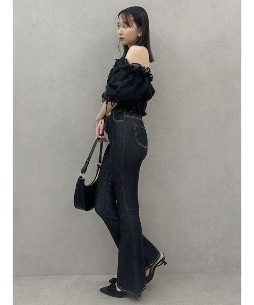 dazzlin(ダズリン)の「2WAYシアーギャザーシャーリングブラウス(シャツ/ブラウス・レディース・ブラック/グリーン/オフホワイト・FREE)」の15枚目の写真