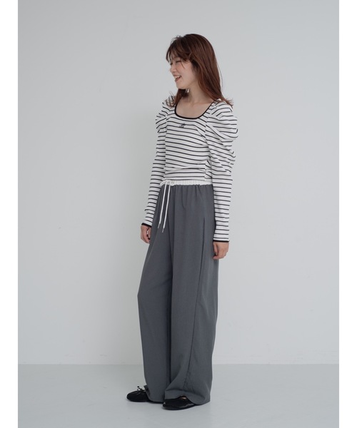 JUMELLE（ジュメロ）の「piping border rib top（Tシャツ/カットソー・レディース・ホワイト/グレー・FREE）」の11枚目の写真