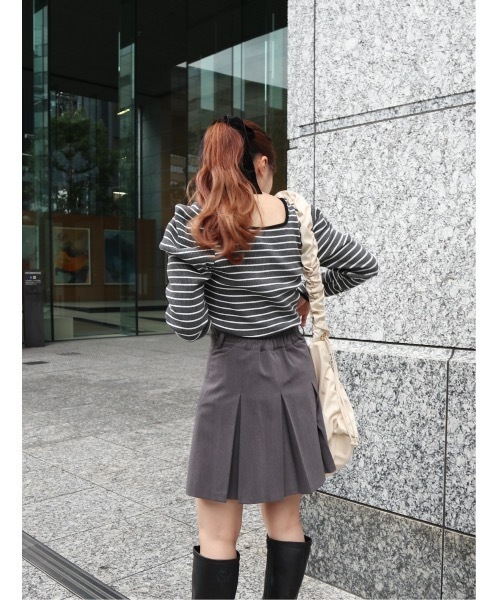 JUMELLE（ジュメロ）の「piping border rib top（Tシャツ/カットソー・レディース・ホワイト/グレー・FREE）」の22枚目の写真