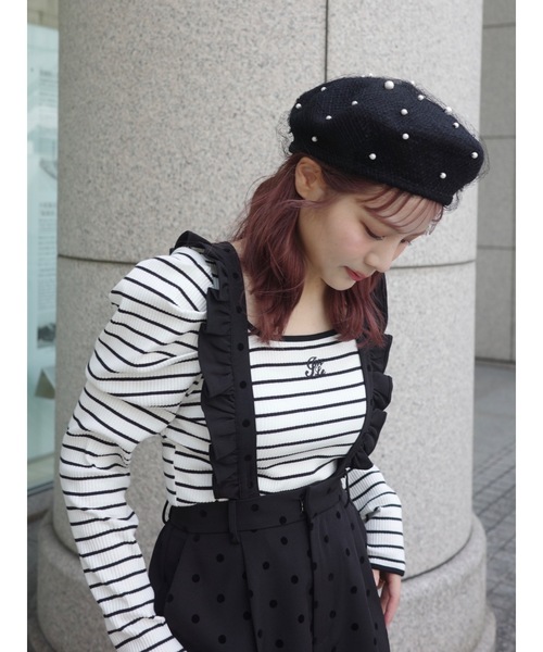 piping border rib top（Tシャツ/カットソー）｜jumelle
