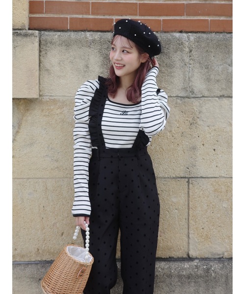 tシャツ piping border rib top レディース piping border rib top（Tシャツ/カットソー）｜jumelle