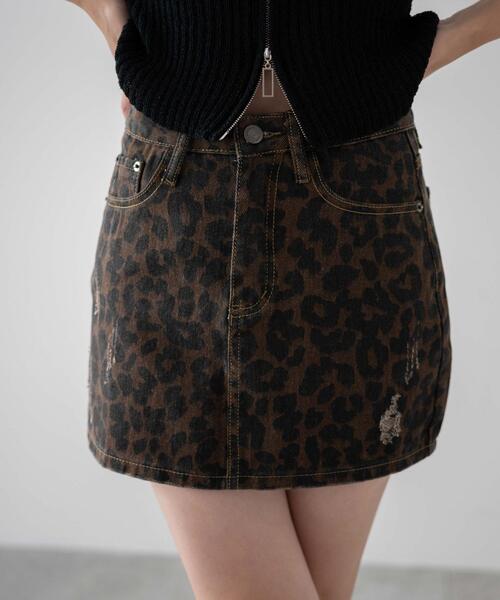 dispark(ディスパーク)の「DISPARK/レオパードダメージミニスカパン(スカート・レディース・その他1・MEDIUM/SMALL)」の1枚目の写真