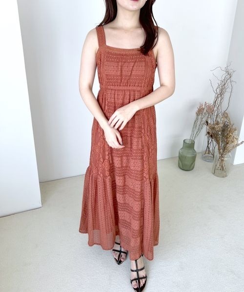 mysty woman（ミスティウーマン）の「パッチワークレースワンピース