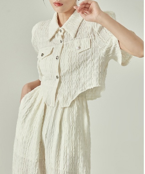 セール】半袖ツーピース・セット（テーラードジャケット）｜SHIENAS  