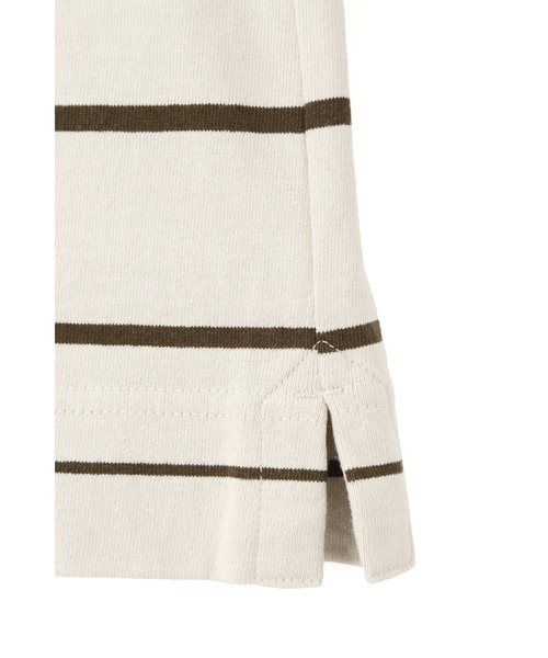 MHL.（エムエイチエル）の「SHADOW STRIPE JERSEY（Tシャツ/カットソー・レディース・オフホワイト/チャコール・2）」の4枚目の写真