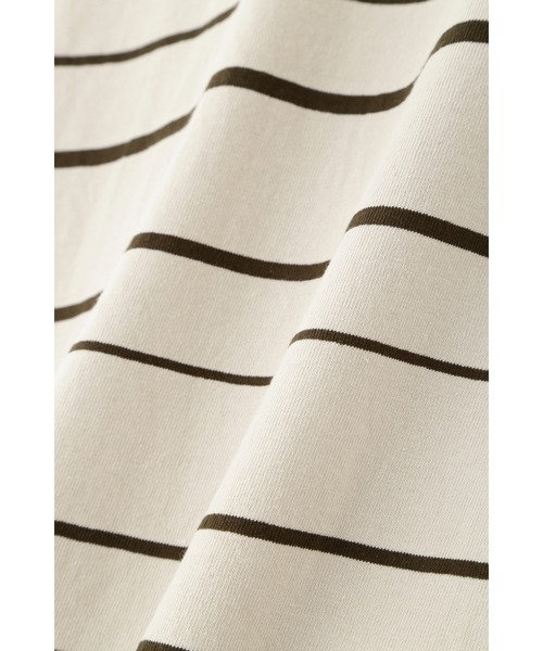 MHL.（エムエイチエル）の「SHADOW STRIPE JERSEY（Tシャツ/カットソー・レディース・オフホワイト/チャコール・2）」の5枚目の写真