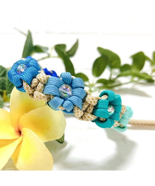 パラコードリード＆首輪　❁ひまわり❁　イエロー×グリーン　№052 パラコードリード＆首輪 ❁ひまわり❁ イエロー×グリーン №052 パラ