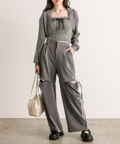 OLIVE des OLIVE(オリーブデオリーブ)の「【S/Mサイズ展開】サイドスリットリボンスラックスパンツ(スラックス・レディース・サックスブルー/チャコールグレー/ブラック・MEDIUM/SMALL)」の13枚目の写真