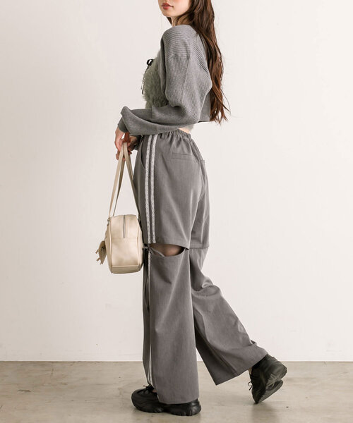 OLIVE des OLIVE(オリーブデオリーブ)の「【S/Mサイズ展開】サイドスリットリボンスラックスパンツ(スラックス・レディース・サックスブルー/チャコールグレー/ブラック・MEDIUM/SMALL)」の14枚目の写真