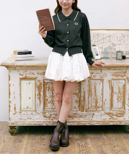 ゆっきー様♡専用お洋服N°32、N°33 セール】ゆづき / ライン配色ポロニットカーディガン made in INTER