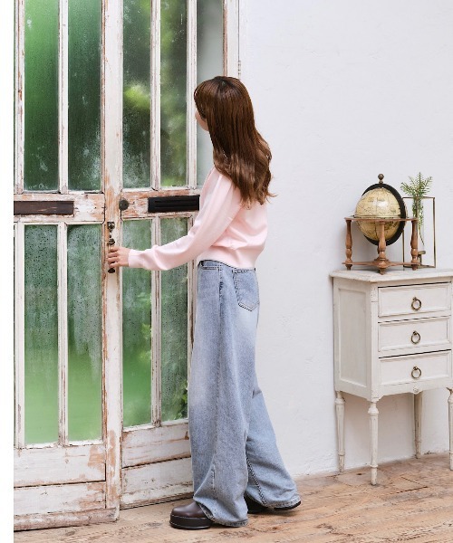 セール】ゆづき / ライン配色ポロニットカーディガン made in INTER