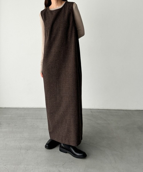 CANAL JEAN（キャナルジーン）の「diggity　チェックワンピース（ワンピース・レディース・ブラウン・36/38）」の2枚目の写真