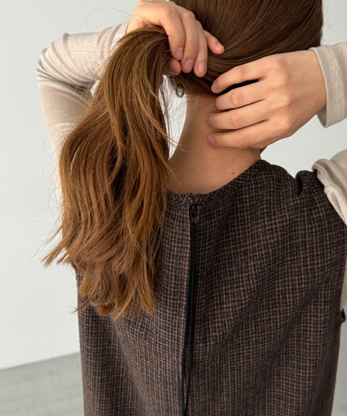 CANAL JEAN（キャナルジーン）の「diggity　チェックワンピース（ワンピース・レディース・ブラウン・36/38）」の3枚目の写真