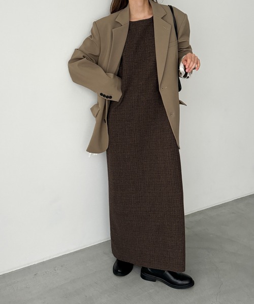 CANAL JEAN（キャナルジーン）の「diggity　チェックワンピース（ワンピース・レディース・ブラウン・36/38）」の5枚目の写真