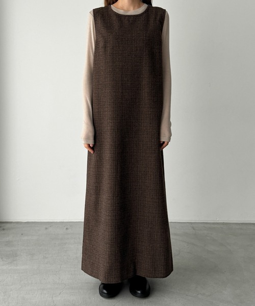 CANAL JEAN（キャナルジーン）の「diggity　チェックワンピース（ワンピース・レディース・ブラウン・36/38）」の6枚目の写真