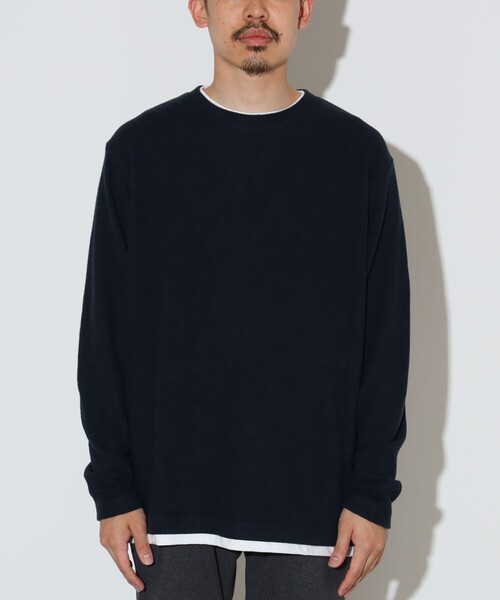 BEAMS HEART(ビームスハート)の「微起毛 ダブルフェイス フェイクレイヤー カットソー(Tシャツ/カットソー・メンズ・ブラック/グレー/ネイビー・M/S/XL/L)」の10枚目の写真