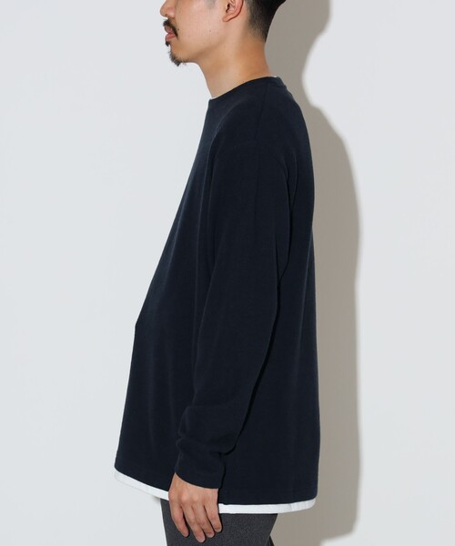 BEAMS HEART(ビームスハート)の「微起毛 ダブルフェイス フェイクレイヤー カットソー(Tシャツ/カットソー・メンズ・ブラック/グレー/ネイビー・M/S/XL/L)」の11枚目の写真