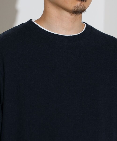 BEAMS HEART(ビームスハート)の「微起毛 ダブルフェイス フェイクレイヤー カットソー(Tシャツ/カットソー・メンズ・ブラック/グレー/ネイビー・M/S/XL/L)」の5枚目の写真