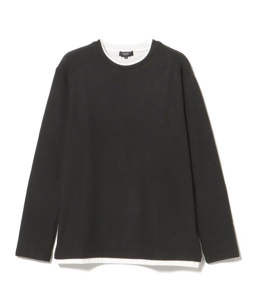 BEAMS HEART(ビームスハート)の「微起毛 ダブルフェイス フェイクレイヤー カットソー(Tシャツ/カットソー・メンズ・ブラック/グレー/ネイビー・M/S/XL/L)」の2枚目の写真