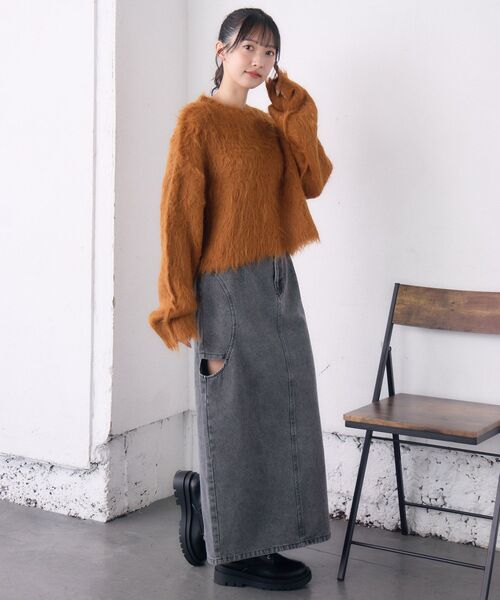 RETRO GIRL(レトロガール)の「起毛ニットPO(ニット/セーター・レディース・グリーン/オレンジ/ダークブルー/ナチュラル・FREE)」の19枚目の写真