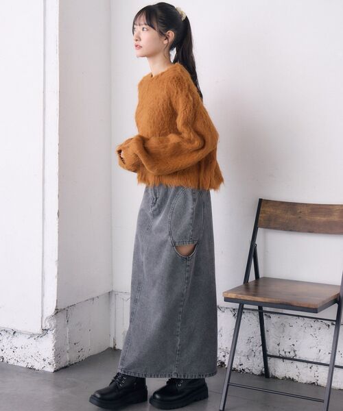 RETRO GIRL(レトロガール)の「起毛ニットPO(ニット/セーター・レディース・グリーン/オレンジ/ダークブルー/ナチュラル・FREE)」の20枚目の写真