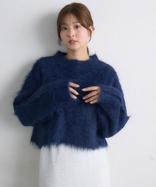 RETRO GIRL(レトロガール)の「起毛ニットPO(ニット/セーター・レディース・グリーン/オレンジ/ダークブルー/ナチュラル・FREE)」の9枚目の写真