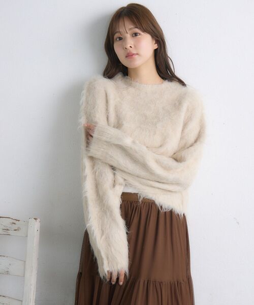 RETRO GIRL(レトロガール)の「起毛ニットPO(ニット/セーター・レディース・グリーン/オレンジ/ダークブルー/ナチュラル・FREE)」の6枚目の写真