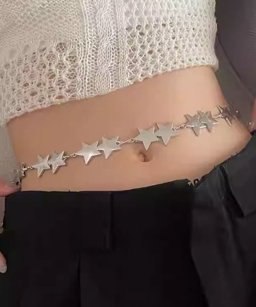 Achic（アシック）の「金属の星の五芒星ウエストベルト（ベルト・レディース・シルバー/ゴールド・F）」の5枚目の写真