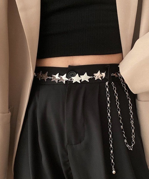 Achic（アシック）の「金属の星の五芒星ウエストベルト（ベルト・レディース・シルバー/ゴールド・F）」の9枚目の写真