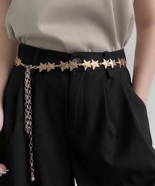 Achic（アシック）の「金属の星の五芒星ウエストベルト（ベルト・レディース・シルバー/ゴールド・F）」の15枚目の写真