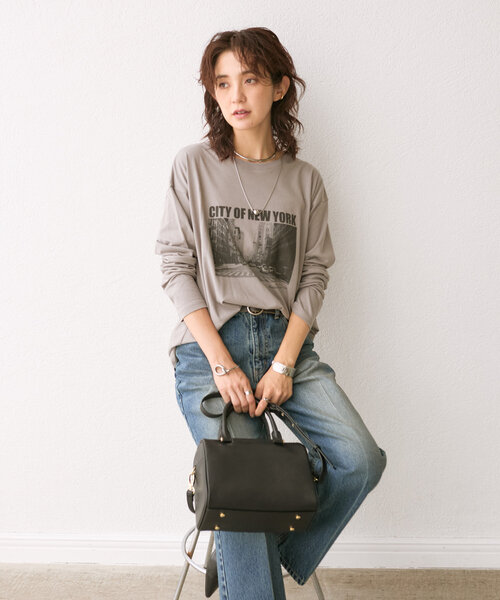 RIVE DROITE（リヴドロワ）の「【大人カジュアルに◎】レザーボストンバッグ（ボストンバッグ・レディース・ブラック/ベージュ・FREE）」の9枚目の写真