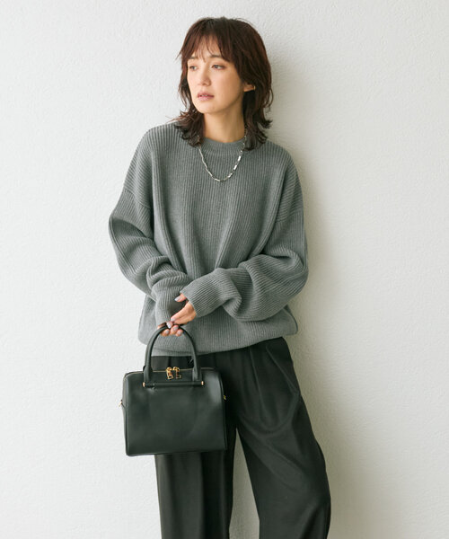 RIVE DROITE（リヴドロワ）の「【大人カジュアルに◎】レザーボストンバッグ（ボストンバッグ・レディース・ブラック/ベージュ・FREE）」の13枚目の写真