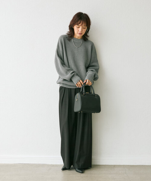 RIVE DROITE（リヴドロワ）の「【大人カジュアルに◎】レザーボストンバッグ（ボストンバッグ・レディース・ブラック/ベージュ・FREE）」の14枚目の写真