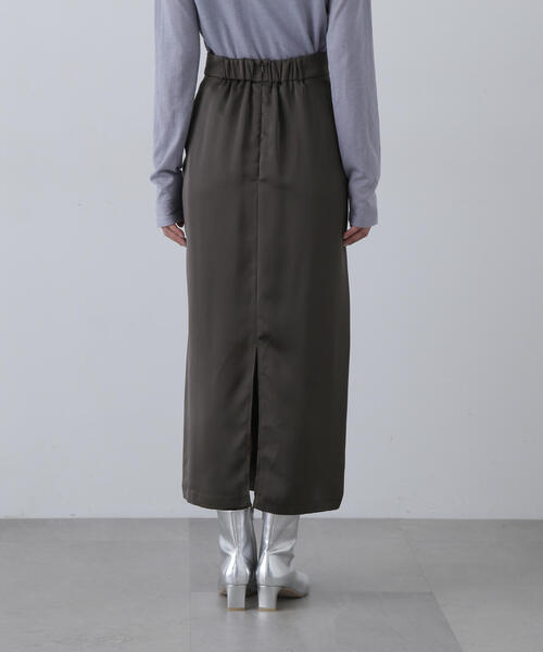 N.(N. Natural Beauty Basic)(エヌエヌナチュラルビューティーベーシック)の「◆ドロストサテンスカート(スカート・レディース・ブラウン/チャコールグレー・MEDIUM)」の11枚目の写真