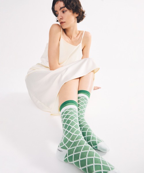 YUQRI(ユクリ)の「【YUQRI】Waffle(ソックス/靴下・レディース・ホワイト/ベージュ/グレー・S)」の12枚目の写真