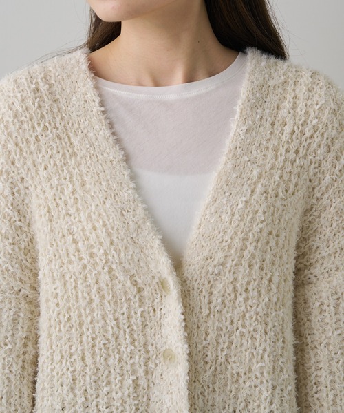 PUAL CE CIN(ピュアルセシン)の「異素材ミックス畦ニットカーディガン(カーディガン/ボレロ・レディース・ネイビー/アイボリー/ブルー・FREE)」の20枚目の写真
