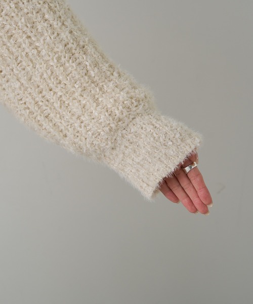 PUAL CE CIN(ピュアルセシン)の「異素材ミックス畦ニットカーディガン(カーディガン/ボレロ・レディース・ネイビー/アイボリー/ブルー・FREE)」の21枚目の写真