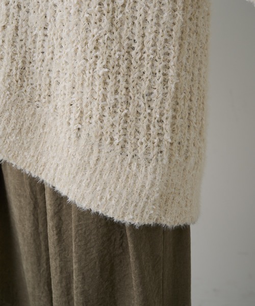 PUAL CE CIN（ピュアルセシン）の「異素材ミックス畦ニット