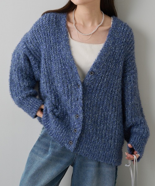 PUAL CE CIN（ピュアルセシン）の「異素材ミックス畦ニット