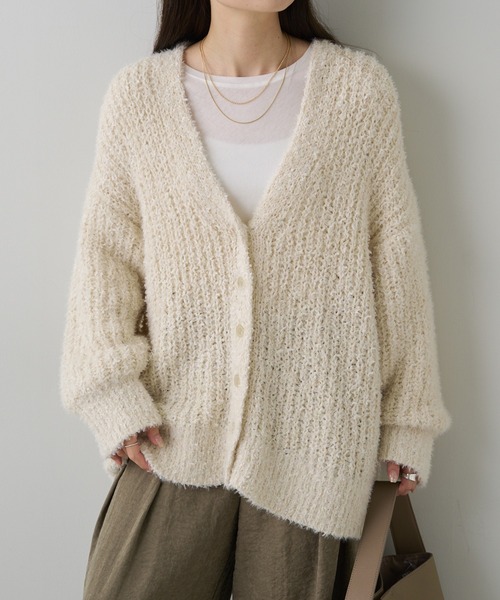 PUAL CE CIN（ピュアルセシン）の「異素材ミックス畦ニット