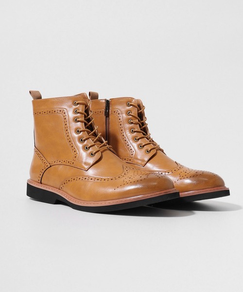 【セール】AAA+ ウィングチップレースアップ カントリーブーツ（ブーツ）｜AAA+（サンエープラス） 5,558円