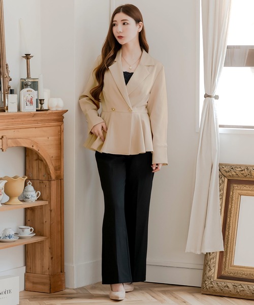 Julia Boutique(ジュリアブティック)の「美脚フレアパンツ(その他パンツ・レディース・ブラック/アイボリー・S/M/L)」の10枚目の写真