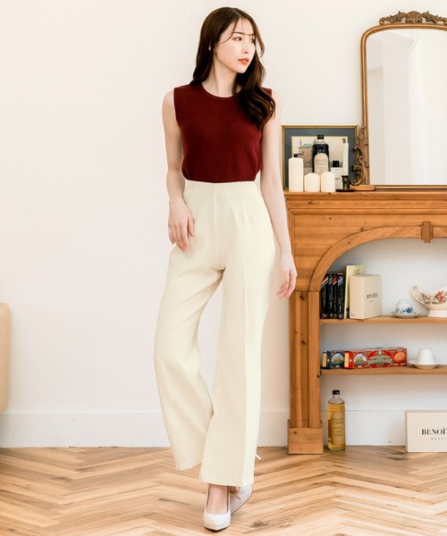 Julia Boutique(ジュリアブティック)の「美脚フレアパンツ(その他パンツ・レディース・ブラック/アイボリー・S/M/L)」の18枚目の写真