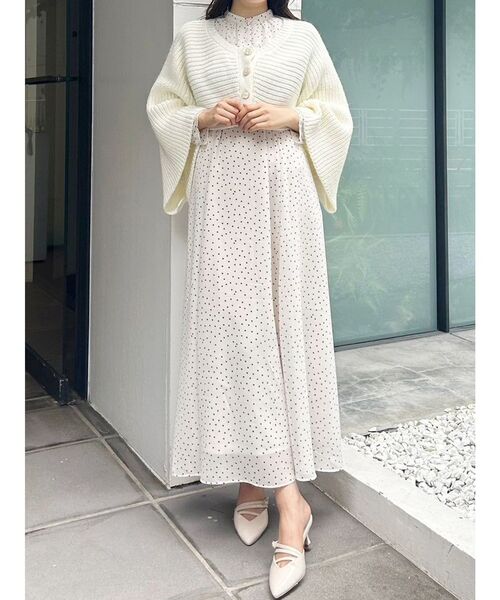 MERCURYDUO（マーキュリーデュオ）の「2WAYニットベストカーデ（カーディガン/ボレロ・レディース・オフホワイト/グレー・FREE）」の4枚目の写真