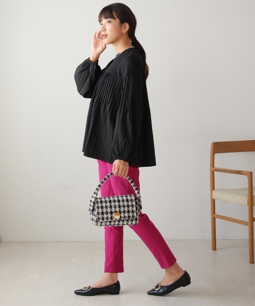 Bou Jeloud（ブージュルード）の「プリーツ切替トップス（Tシャツ/カットソー・レディース・A/ブラック/グレー・FREE）」の16枚目の写真