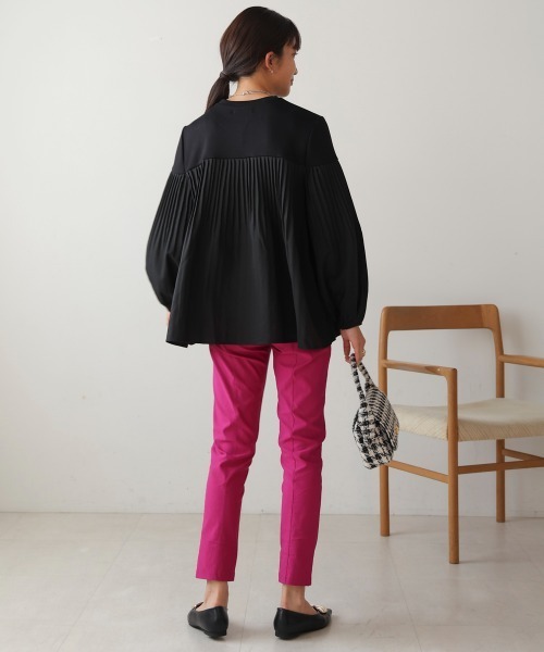 Bou Jeloud（ブージュルード）の「プリーツ切替トップス（Tシャツ/カットソー・レディース・A/ブラック/グレー・FREE）」の18枚目の写真