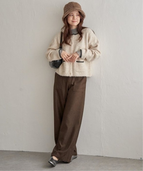 LBC(エルビーシー)の「配色ポケットショートカーディガン(カーディガン/ボレロ・レディース・オフホワイト/グリーン/オレンジ/グレー・M/L)」の5枚目の写真