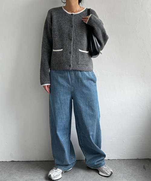 LBC(エルビーシー)の「配色ポケットショートカーディガン(カーディガン/ボレロ・レディース・オフホワイト/グリーン/オレンジ/グレー・M/L)」の18枚目の写真