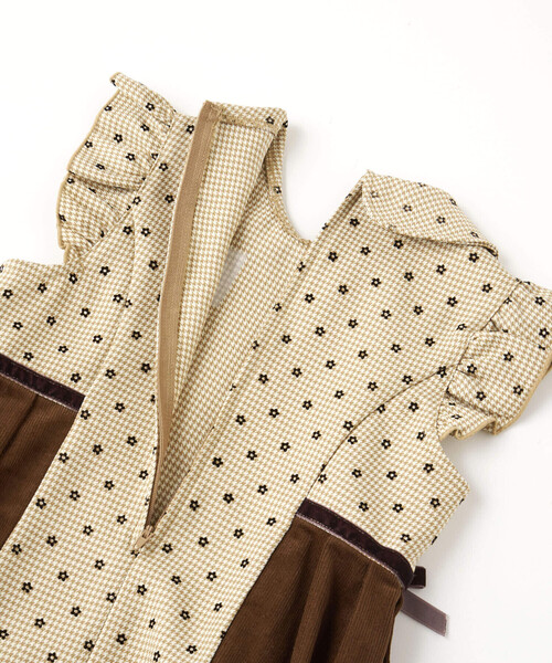 ま*い様 ビンテージ品　BABY　胸当て付きゴブラン柄ジャンパースカート 12043006-r.jpg