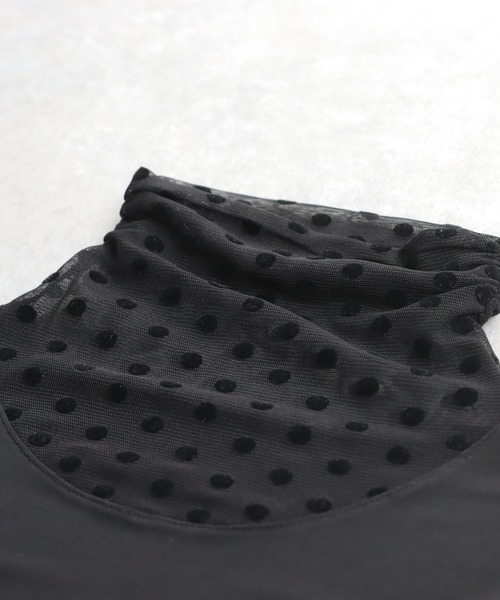 antiqua(アンティカ)の「ドットシアーコントラストトップス(Tシャツ/カットソー・レディース・ブラック・ONESIZE)」の14枚目の写真